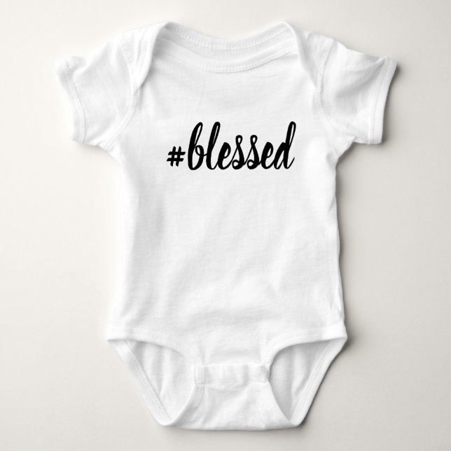 #Seligen Baby Bodysuit Gesegnet Hashtag Baby Strampler (Vorderseite)