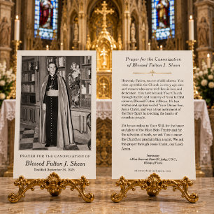 Seliger Fulton Sheen Gebet zur Heiligsprechung Karte