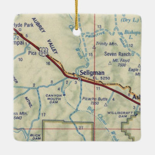 Seligman AZ Vintage Karte Keramikornament
