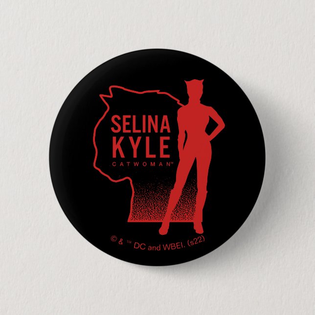 Selina Kyle Catwoman Kontur Logo Button (Vorderseite)