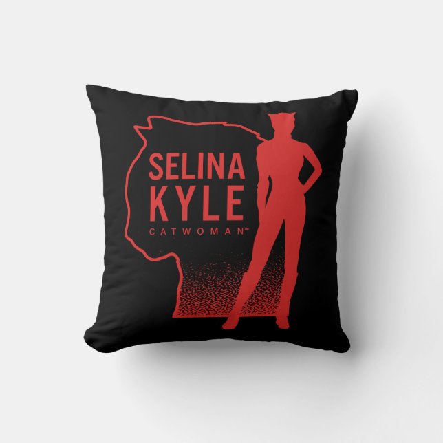Selina Kyle Catwoman Kontur Logo Kissen (Vorderseite)