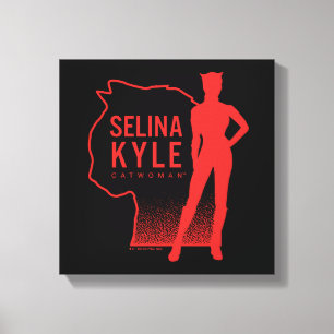Selina Kyle Catwoman Kontur Logo Leinwanddruck