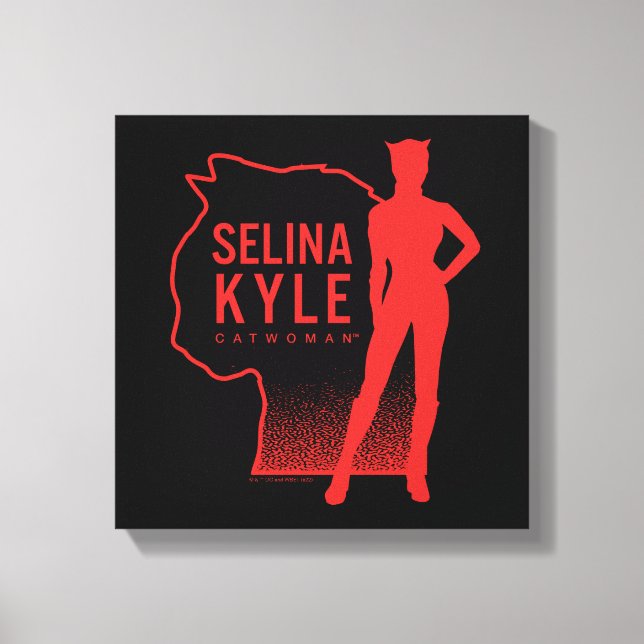Selina Kyle Catwoman Kontur Logo Leinwanddruck (Vorderseite)