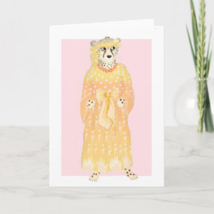 Seline elegante Cheetah-Karte Feiertagskarte