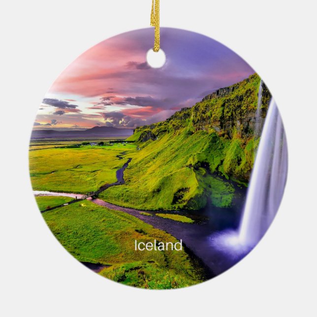 Seljalandfoss, Island Keramik Ornament (Hinten)