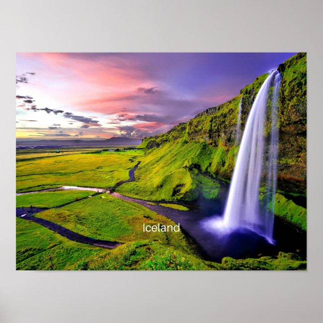 Seljalandfoss, Island Poster (Vorne)