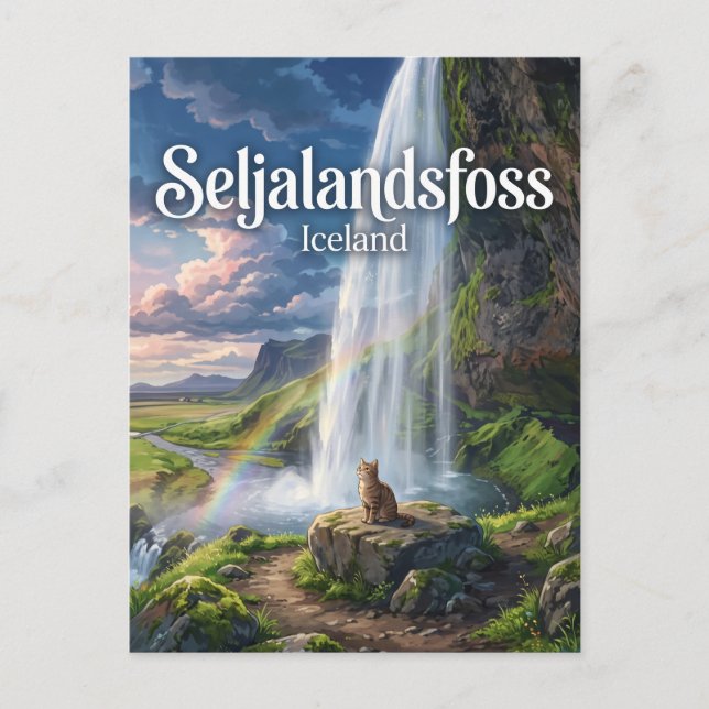 Seljalandsfoss Island Postkarte (Vorderseite)