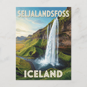 Seljalandsfoss Island Wasserfall Reise Landschaft Postkarte