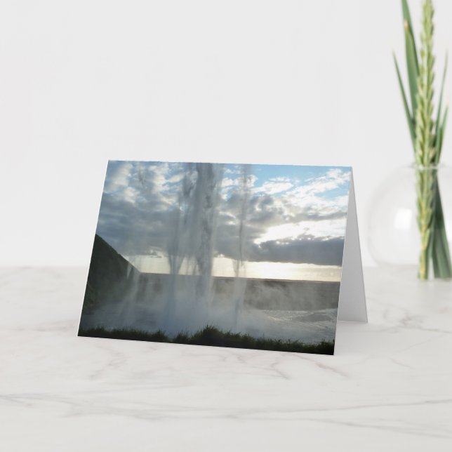 Seljalandsfoss Wasserfall in Island Grußkarte Karte (Vorderseite)