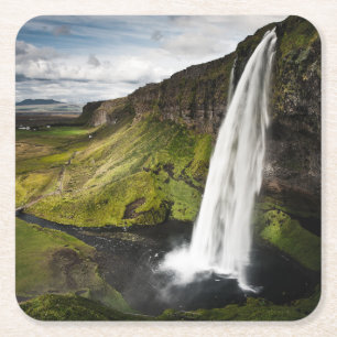 Seljalandsfoss Wasserfall   Island Rechteckiger Pappuntersetzer