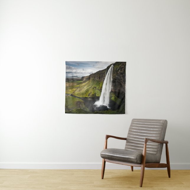 Seljalandsfoss Wasserfall | Island Wandteppich (Beispiel (Horizontal))