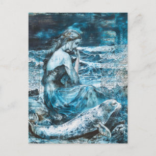 Selkie Celtic Shape-Shipping-Siegel Postkarte