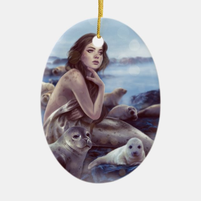 Selkie Keramik Ornament (Vorne)