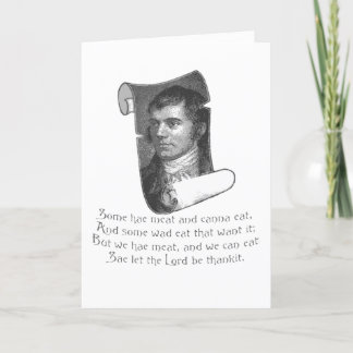 Selkirk Grace Burns Night Supper Gebet Grau Feiertagskarte