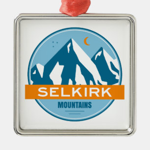 Selkirk Mountains British Columbia Sterne Mond Ornament Aus Metall