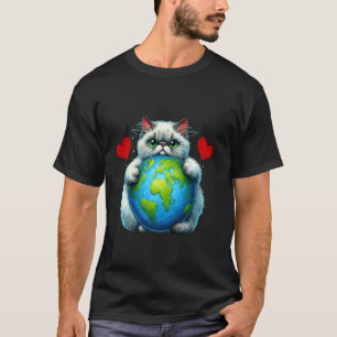Selkirk Rex Katze Earth Day Umarmen Liebe Besitzer T-Shirt