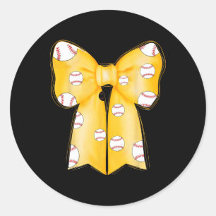 Sell Bow Coquette Funny Sell Lover Yellow Team Runder Aufkleber