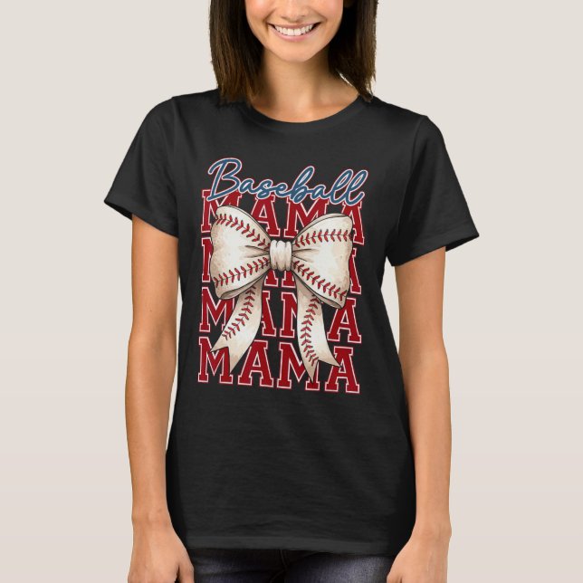 Sell Mama Coquette Bow Game Day Geschenk für Mutte T-Shirt (Vorderseite)