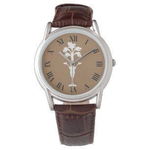 Sellerie-Charles-Mann-Lederband-Cappuccino-Uhr Armbanduhr