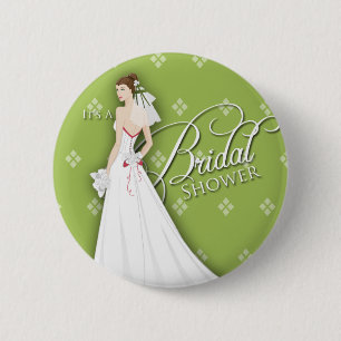 Sellerie Grün Weiße Vintage Brautparty Nadel Button