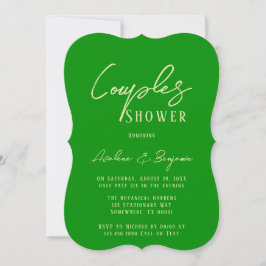 Sellerie und Forest Green Typografy Couples Dusche Einladung