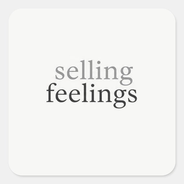 Selling Feelings Minimalist Sticker Funny Dark (Vorderseite)