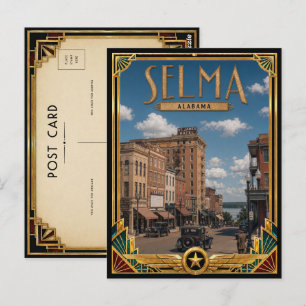 Selma Alabama Vintage Art Deco Golden Age Postkarte