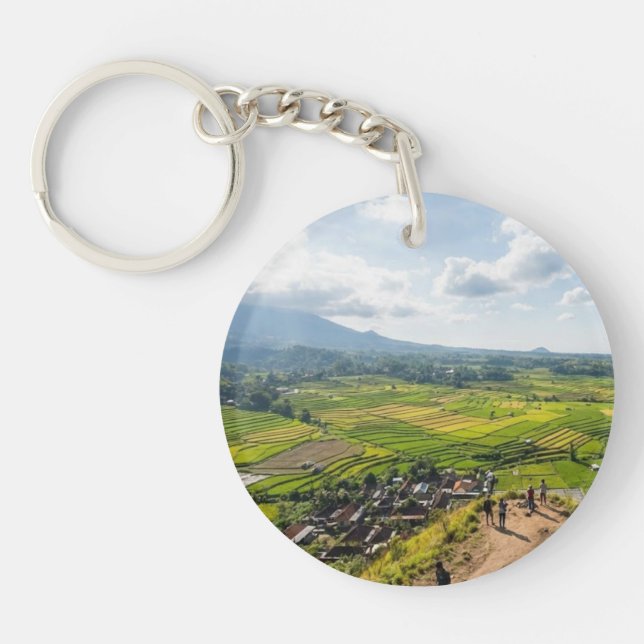 Selong Hill Sembalun Lombok Valley View Keychain Schlüsselanhänger (Vorderseite)