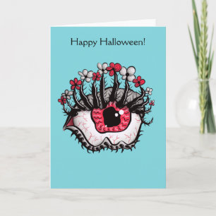 Selrd Eye Melt Creepy Psycho Happy Halloween Karte