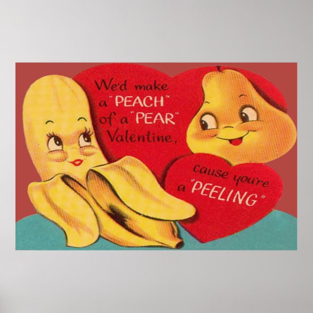 Selrd Funny Banana Birne Appeal Peel Valentine Poster (Vorne)