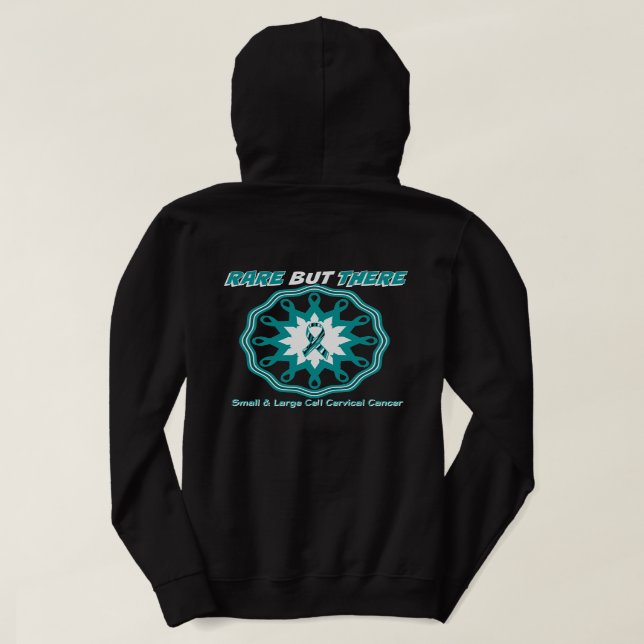 Selten aber dort! kleiner/großer Gebärmutterkrebs Hoodie (Design Rückseite)