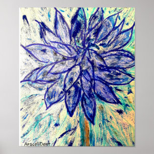 Selten Blue Dahlia Blume Poster