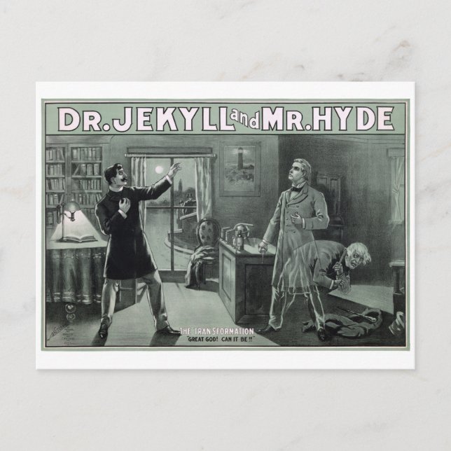 Selten Dr. Jekyll und Mr. Hyde Transformation Post Postkarte (Vorderseite)