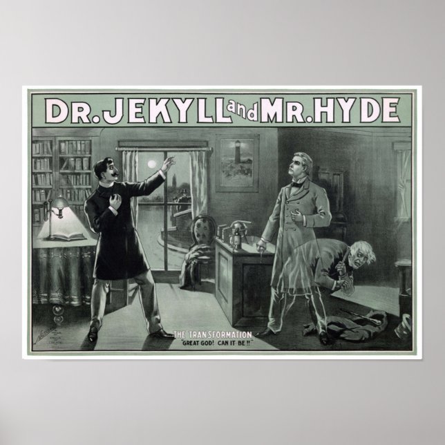 Selten Dr. Jekyll und Mr. Hyde Transformation Poster (Vorne)