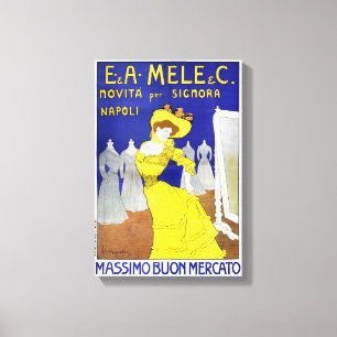 Selten E. A. Mele, Neapel, Italien 1902 Vintage Po Leinwanddruck