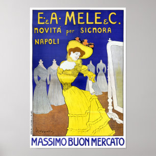 Selten E. A. Mele, Neapel, Italien 1902 Vintage Po Poster