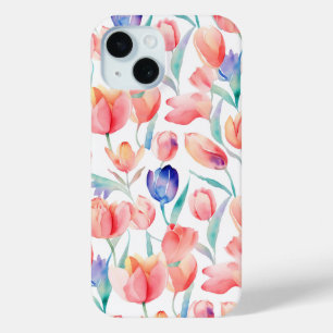 Selten gibt es Watercolor Tulips iPhone 15 Fall Case-Mate iPhone Hülle