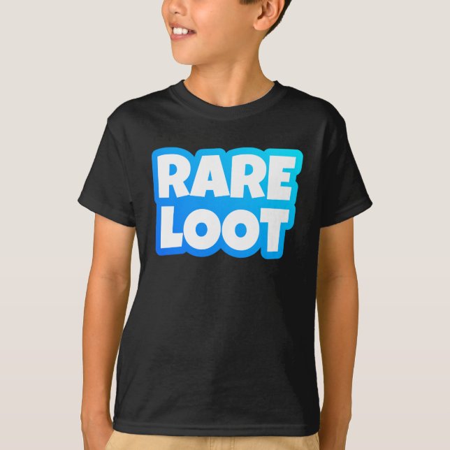 Selten Loot Gamer Neon Blue White Typografie T-Shirt (Vorderseite)