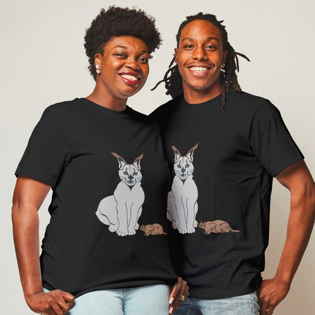 Selten Twin Serval Wildlife Schwarz T-Shirt (Von Creator hochgeladen)