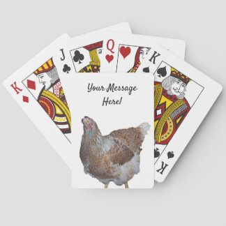 Seltene Hühnerrasse Blue laced Red Wyandotte Henne Spielkarten