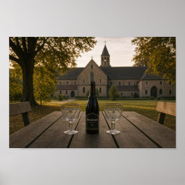 Seltene Kloster-Abtei-Ale-Szene Poster aus Belgien