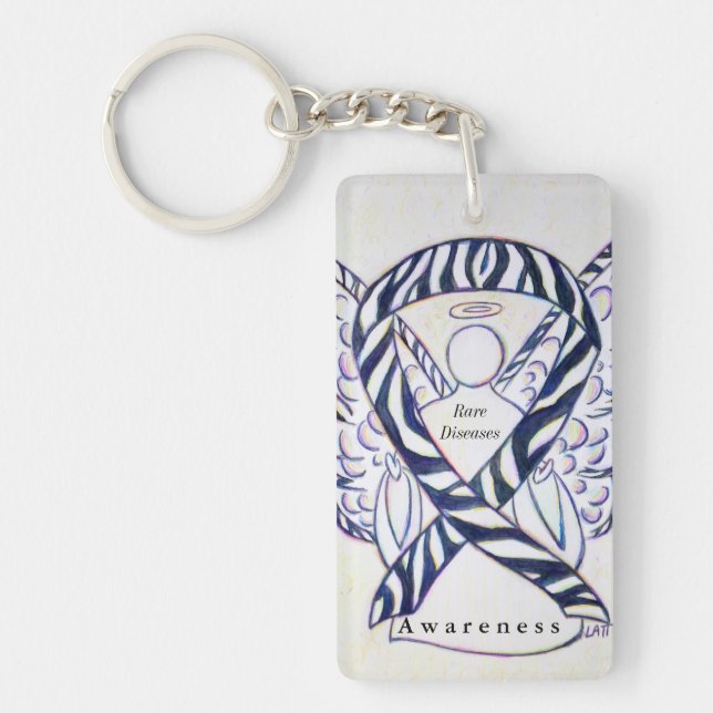 Seltene Krankheiten Angel Awareness Ribbon Schlüss Schlüsselanhänger (Vorderseite)