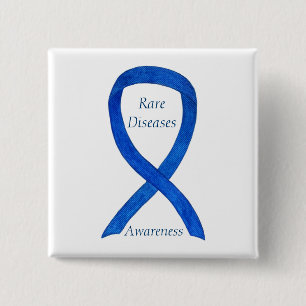 Seltene Krankheiten Denim Awareness Custom Ribbon  Button