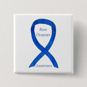 Seltene Krankheiten Denim Awareness Custom Ribbon  Button