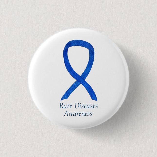 Seltene Krankheiten Denim Awareness Custom Ribbon  Button (Vorderseite)