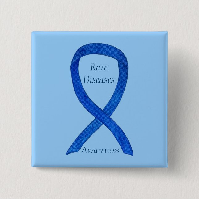 Seltene Krankheiten Denim Awareness Custom Ribbon  Button (Vorderseite)