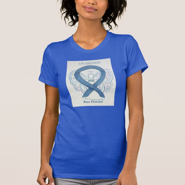 Seltene Krankheiten Denim Awareness Ribbon Angel S T-Shirt (Vorderseite)