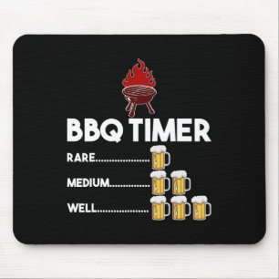 Seltene Medium Gut Lustige BBQ-Timer-Bier-Geschenk Mousepad