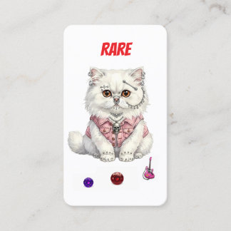 Seltene Punk-Katze-Sammlerkarten-Weißer Rebell Treuekarte
