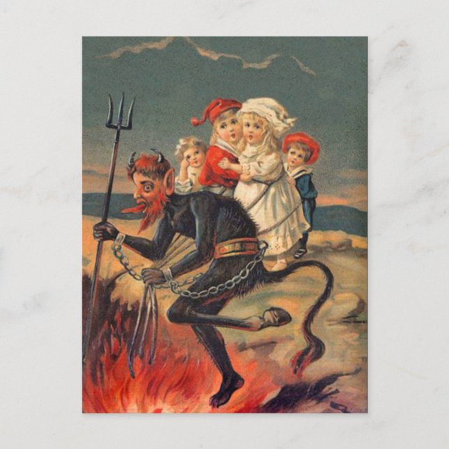 Seltene Redheaded Krampus Postkarte (Vorderseite)